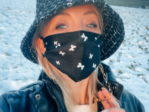 Seidenmaske Schwarz-Maske-aus Seide Stoffmaske Schmetterling