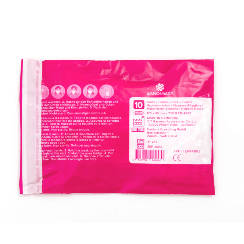 Einwegmaske Pink Hygienemaske Einwegmaske Pink Hygienemaske